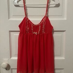 Dark Pink Lace Trim Camisole